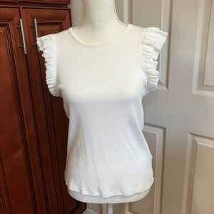 Philosophy white Ruffled Sleeve Women's Top Size:M